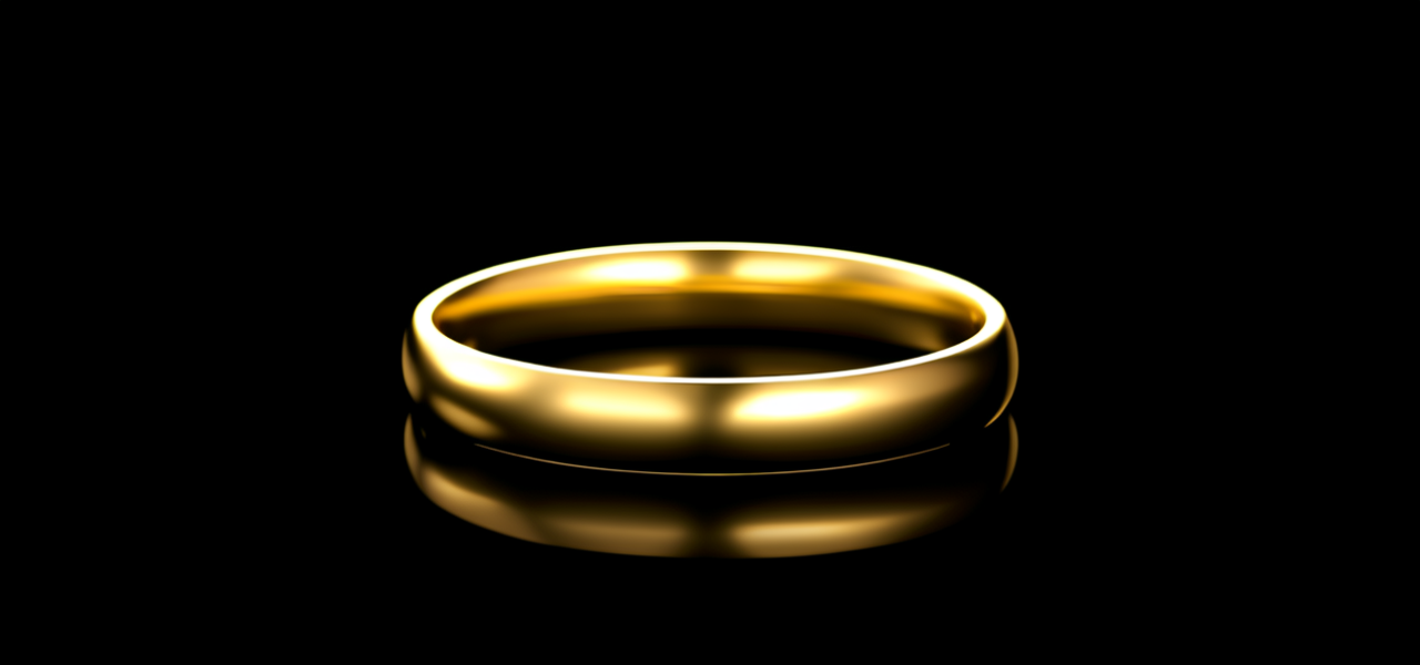 1克黄金戒指图片