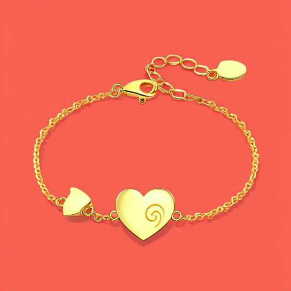 爱心黄金手链图片