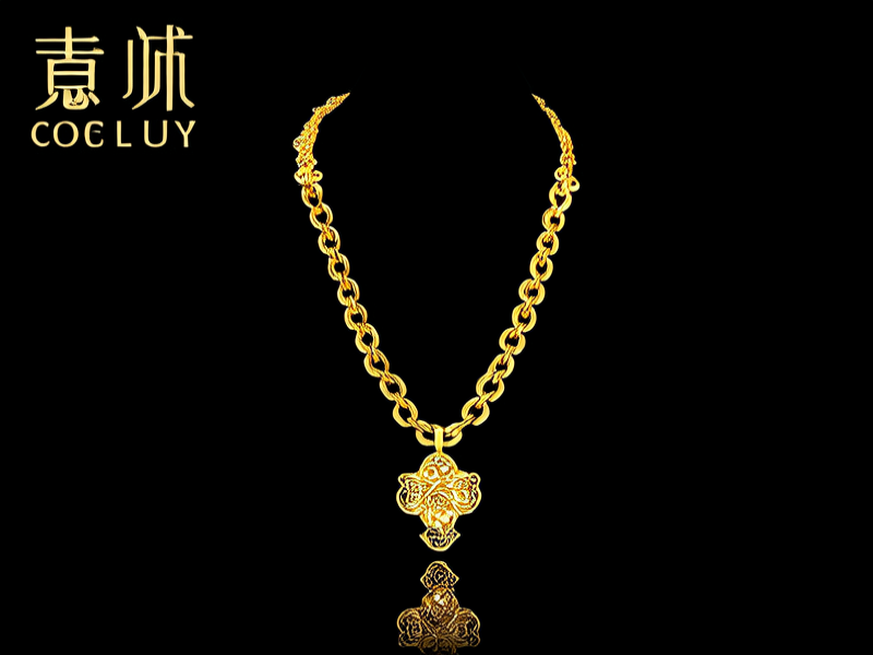 长款黄金项链图片