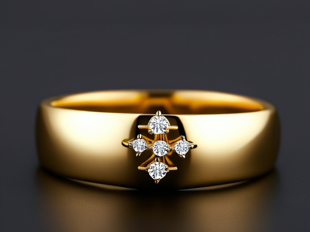 黄金戒指花戒图片