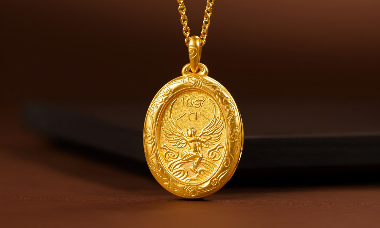 小天使黄金吊坠图片