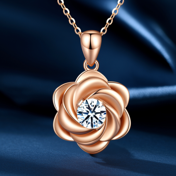 女士黄金项链吊坠图片